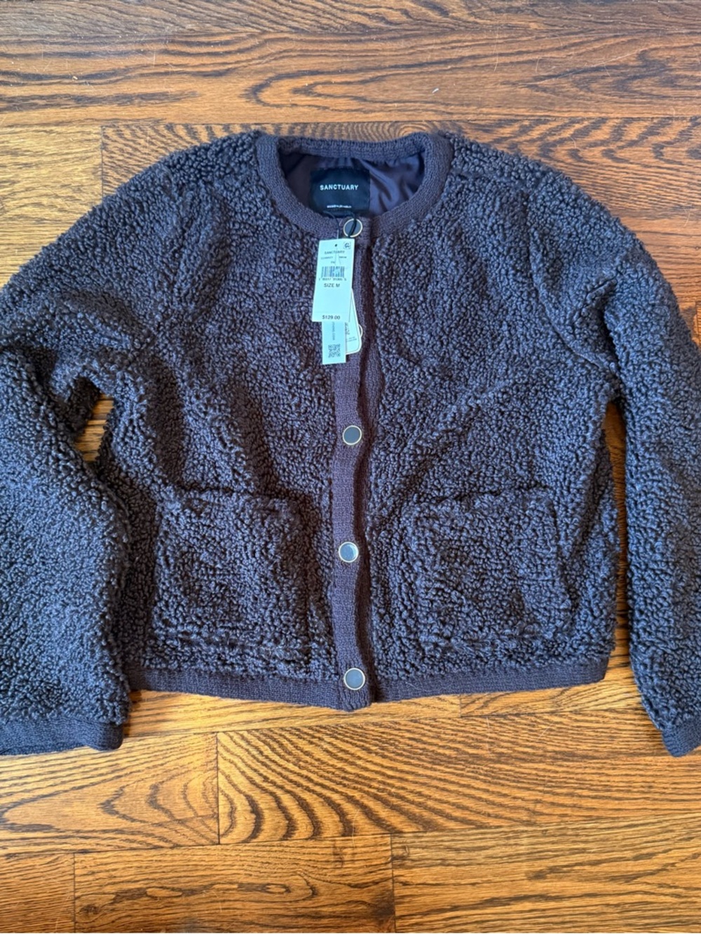 Sanctuary Brown Teddy Cardigan NWT
